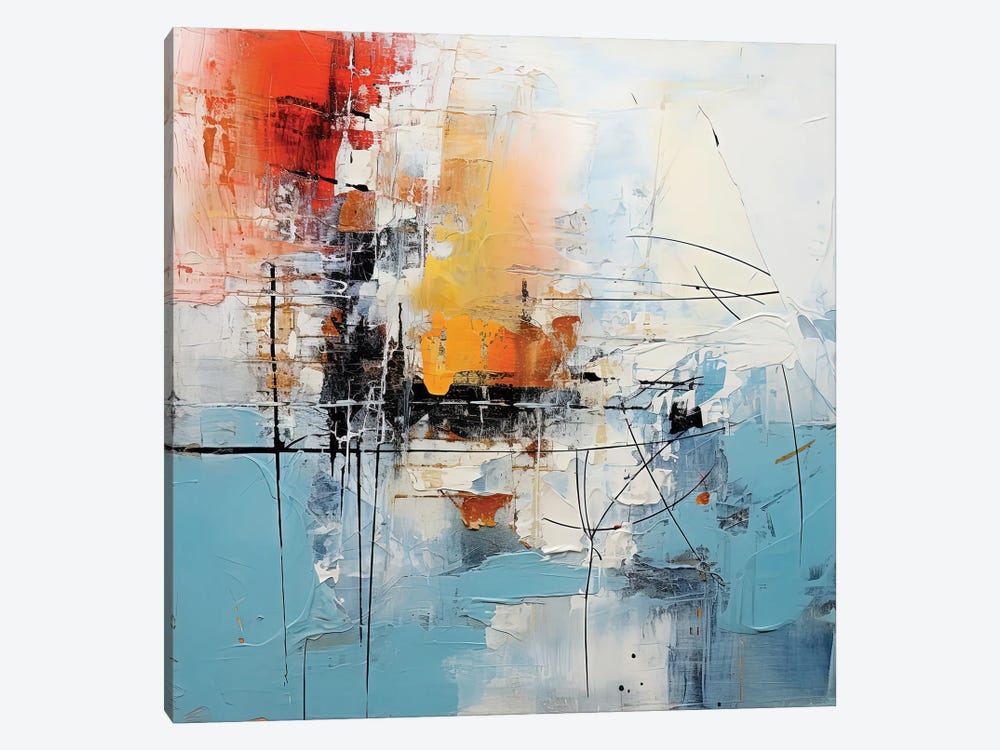 Blue Red And Yellow Abstract by Sasha Robinson 1-piece Canvas Wall Art