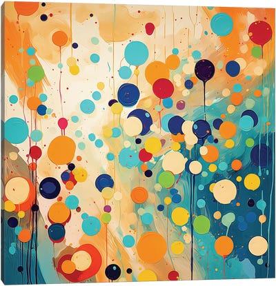 Yellow And Blue Abstract Canvas Art Print - Sasha Robinson