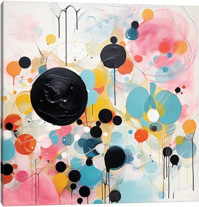 Abstract With One Black Dot Canvas Art Print - Sasha Robinson