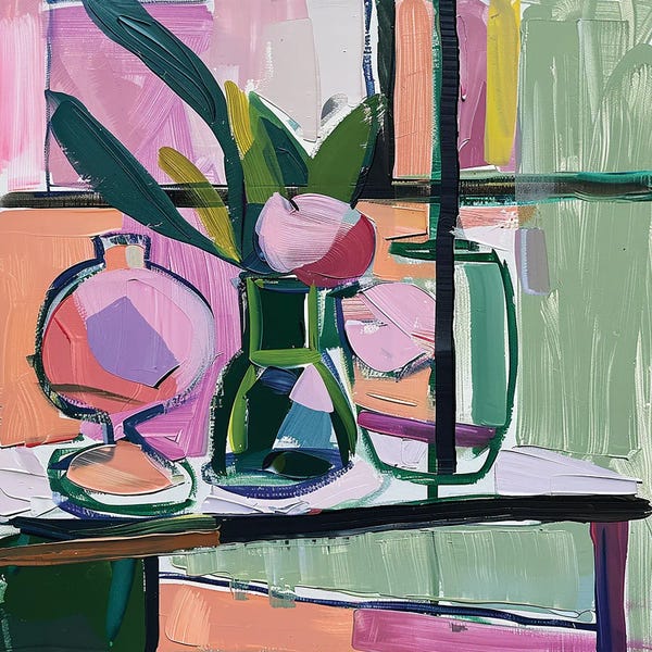 Artists Like Matisse: Pastel Elegance Matisse Inspired Still Life by Sasha Robinson