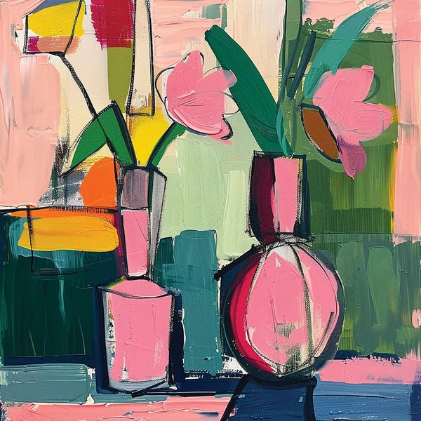 Sasha Robinson: Whimsical Abstraction Fruits And Bottles by Sasha Robinson