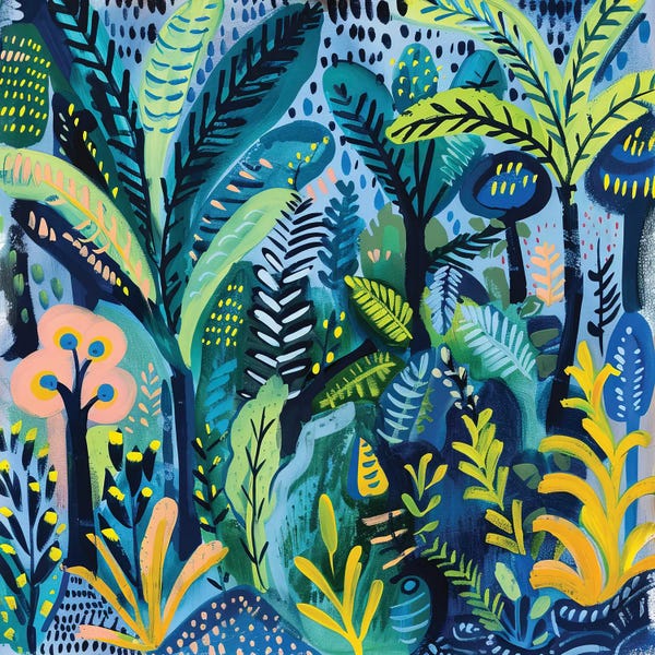 Fine Art Print: Whimsical Green Leaves by Sasha Robinson