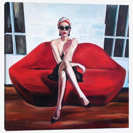 Red Sofa Canvas Print #SRB50} by Sasha Robinson Canvas Art