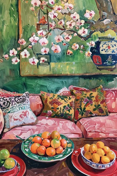 Patterns: Sian Living Room With Green Walls by Sasha Robinson