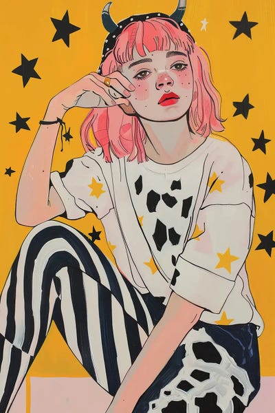 Sasha Robinson: Girl With Pink Hair by Sasha Robinson