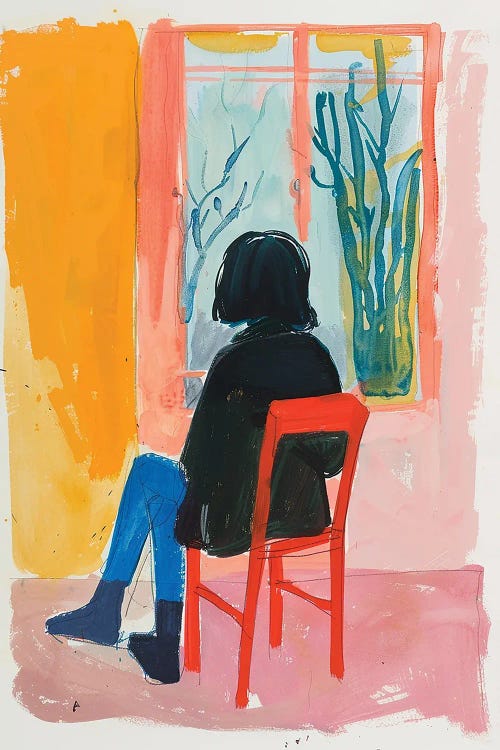 Girl On The Red Chair