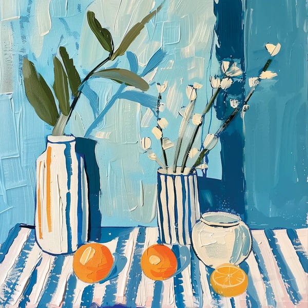 Stripes: Spring Still Life With Oranges by Sasha Robinson