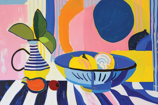 Sasha Robinson: Deep Blue And Yellow Still Life by Sasha Robinson