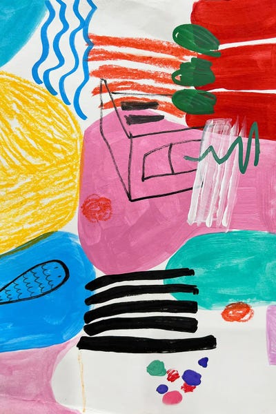 Sasha Robinson: Red And Yellow Abstract by Sasha Robinson