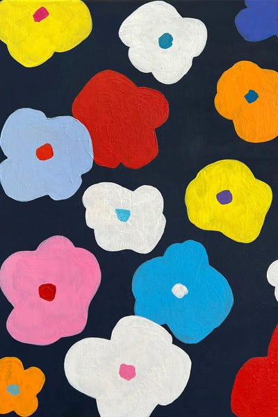 Dopamine Decor: Flowers On A Dark Background by Sasha Robinson