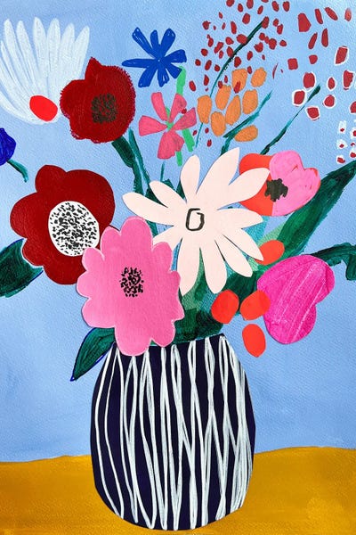 Botanical Still Life: Bold Colorful Flowers by Sasha Robinson