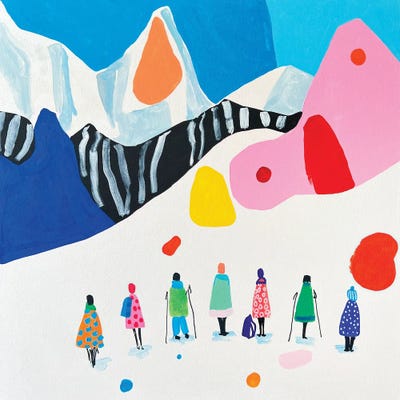 Mountain Illustration by Sasha Robinson framed canvas print