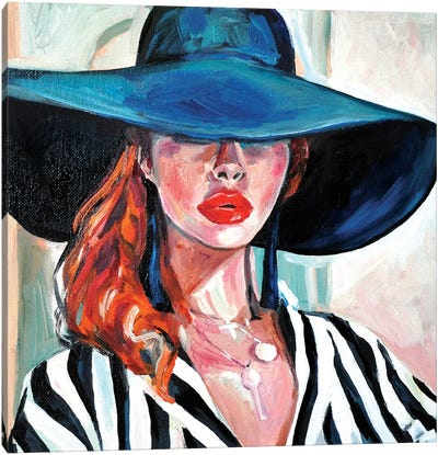 The Hat Canvas Art Print - Women's Top & Blouse Art