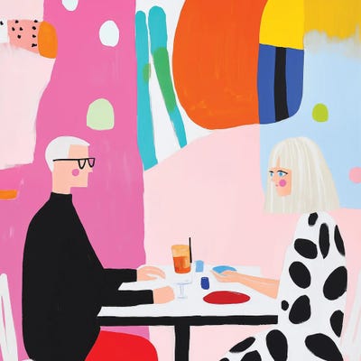 Colorful Café Encounter by Sasha Robinson canvas print