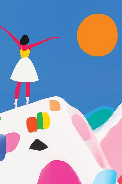 Woman Joyful Mountain Top