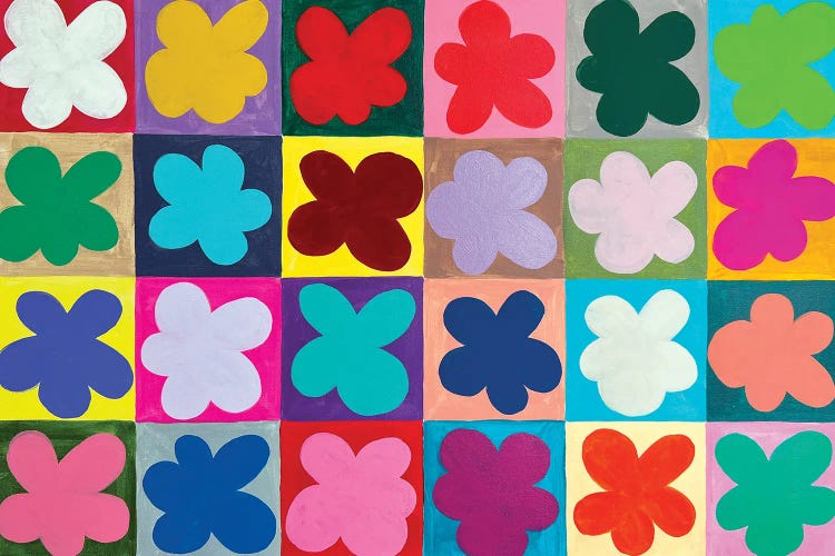 Warhol Style Colorful Flowers by Sasha Robinson wall art