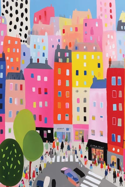 Canvas Print: Vibrant Paris Cityscape by Sasha Robinson