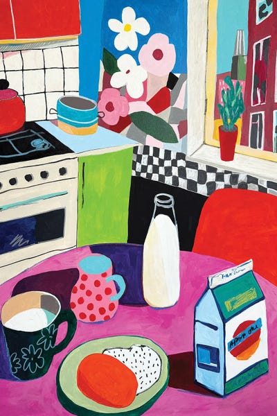 Sasha Robinson: Happy Morning In Floral Kitchen by Sasha Robinson