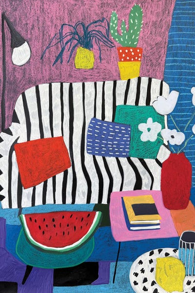 Fine Art Print: Striped Sofa by Sasha Robinson