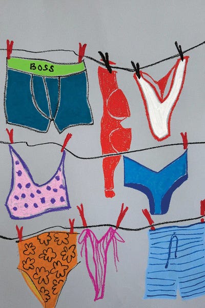 Playful Underwear Illustration