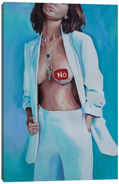No Means No Canvas Art Print - Women's Coat & Jacket Art