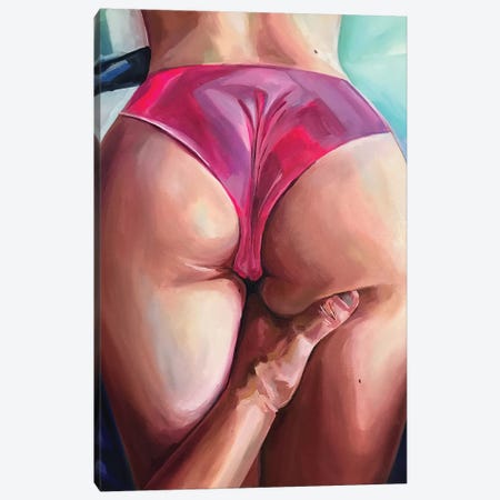 Man's Pink Happiness Canvas Print #SRB97} by Sasha Robinson Canvas Art Print
