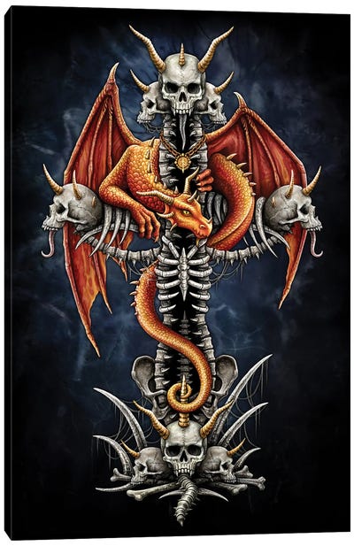 Dragon's Cross Canvas Art Print - Sarah Richter