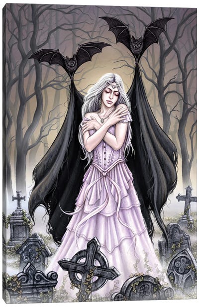 Night's Embrace Canvas Art Print - Vampire Art