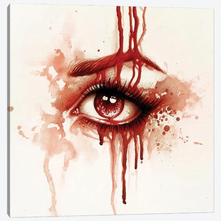 Red Tears II Canvas Print #SRC63} by Sarah Richter Canvas Art