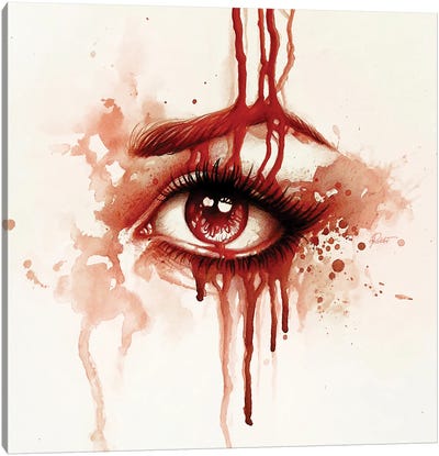 Red Tears II Canvas Art Print - Eyes