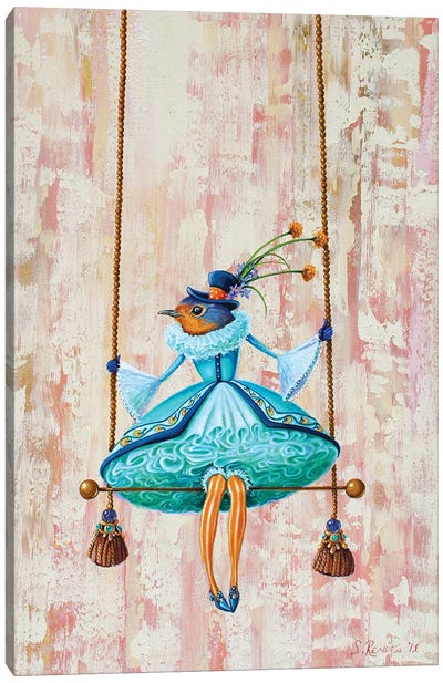 Circus Bird-Trapeze Canvas Art Print - Suzanne Rende