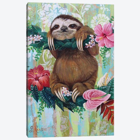 Be Slothy Canvas Print #SRD16} by Suzanne Rende Canvas Print