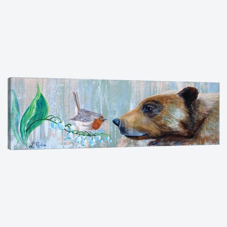 Bear And Bird Canvas Print #SRD21} by Suzanne Rende Canvas Art Print