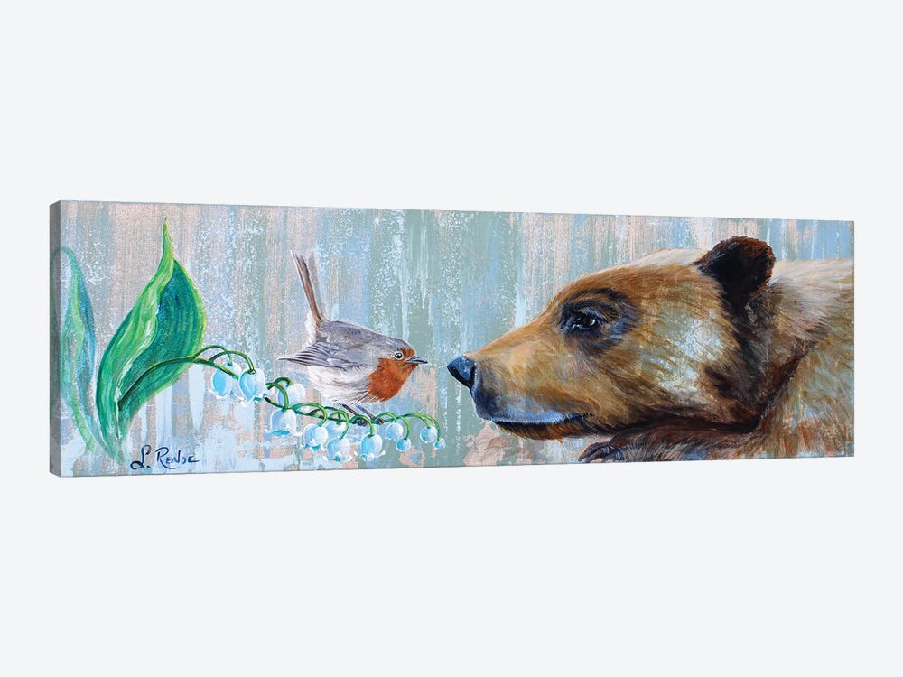 Bear And Bird by Suzanne Rende 1-piece Canvas Artwork