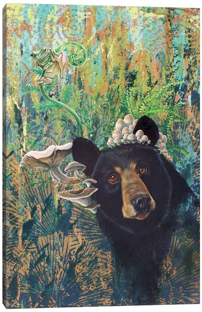 Like A Log Canvas Art Print - Black Bear Art