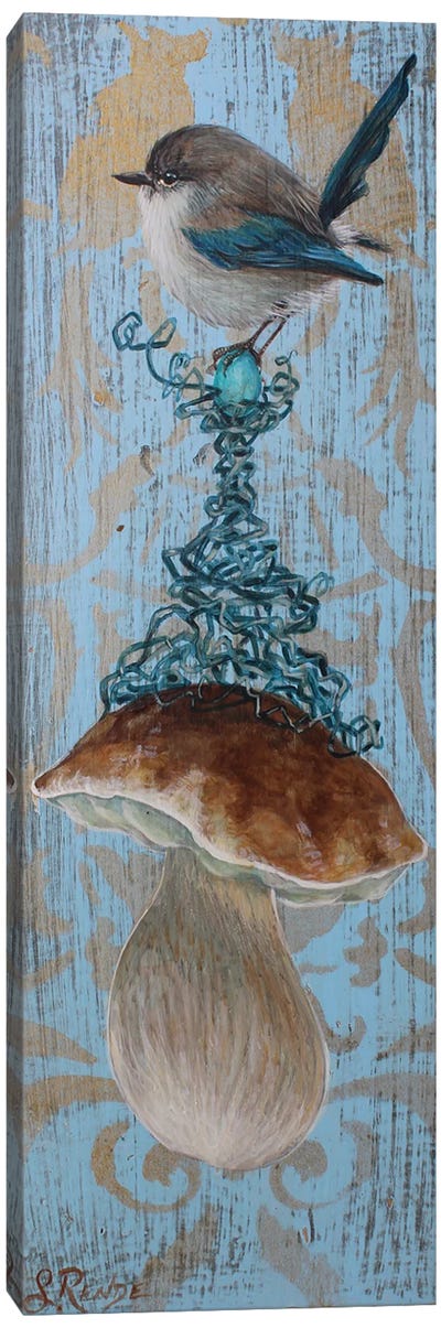 Fairy Wren Canvas Art Print - Mushroom Art
