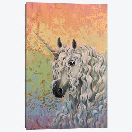 Rainbows & Unicorn Canvas Print #SRD52} by Suzanne Rende Canvas Wall Art