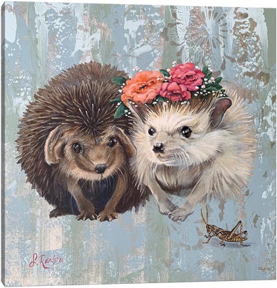 Woodland Wedding Canvas Art Print - Hedgehogs