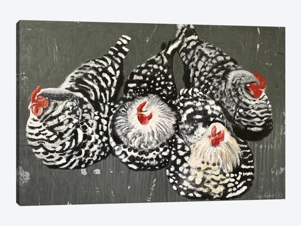 Four Hens by Suzi Redman 1-piece Canvas Print