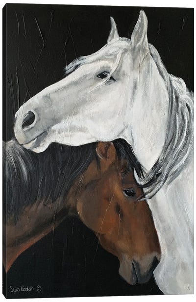 Horse Hug Canvas Art Print