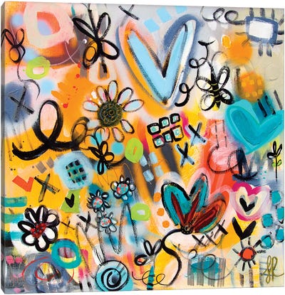 Immersed In Optimism Canvas Art Print - Street Art & Graffiti