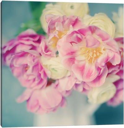 Blushing Blooms I Canvas Art Print - Large Floral & Botanical Art