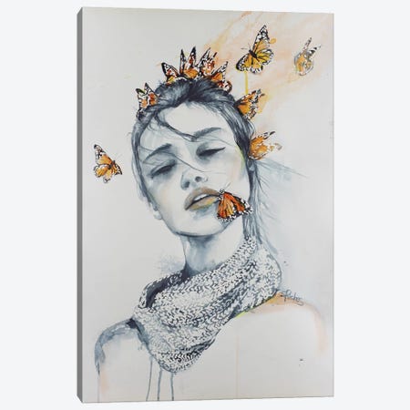 Butterfly Kisses Canvas Print #SRI10} by Sara Riches Canvas Print
