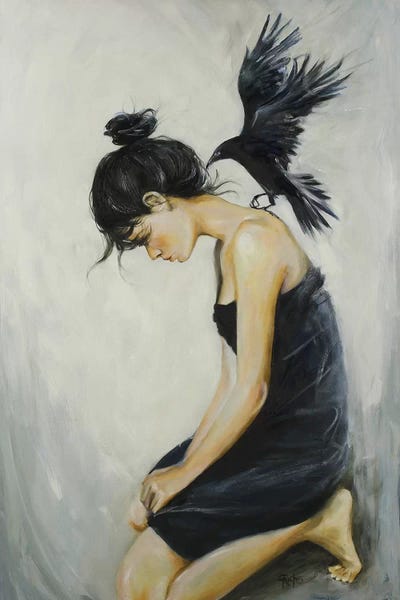 Call Of The Crow by Sara Riches framed canvas print