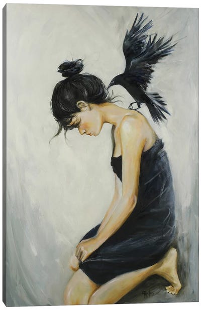 Call Of The Crow Canvas Art Print - Sara Riches