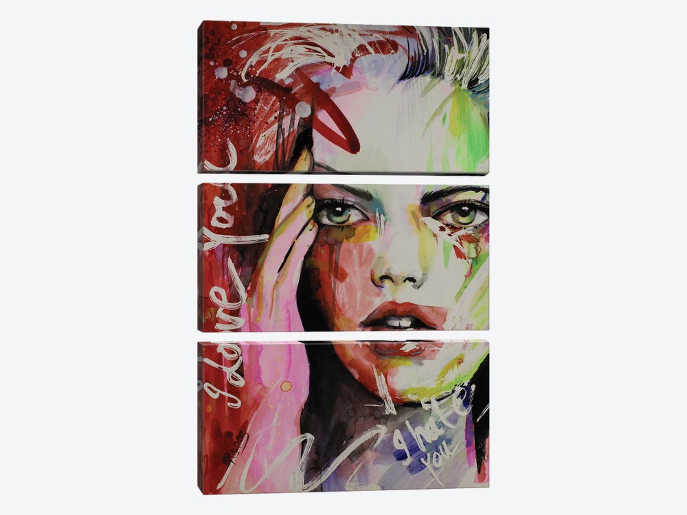I Hate You I Love You by Sara Riches 3-piece Canvas Artwork