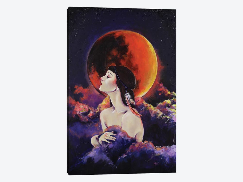 Once In A Blue Moon by Sara Riches 1-piece Canvas Art