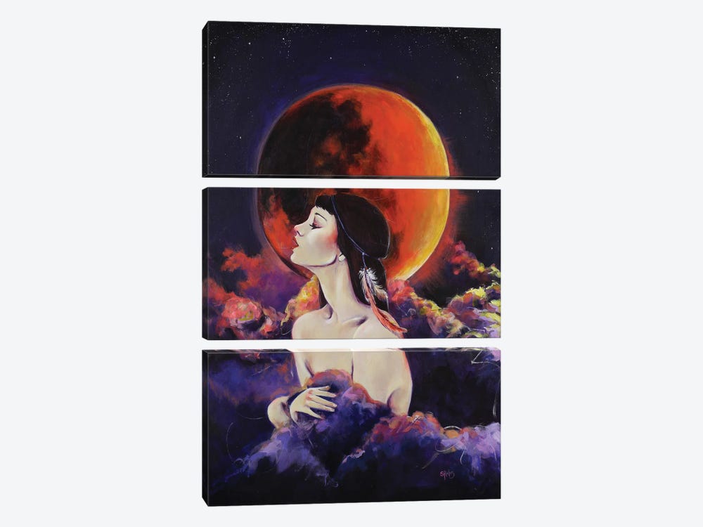 Once In A Blue Moon by Sara Riches 3-piece Canvas Wall Art