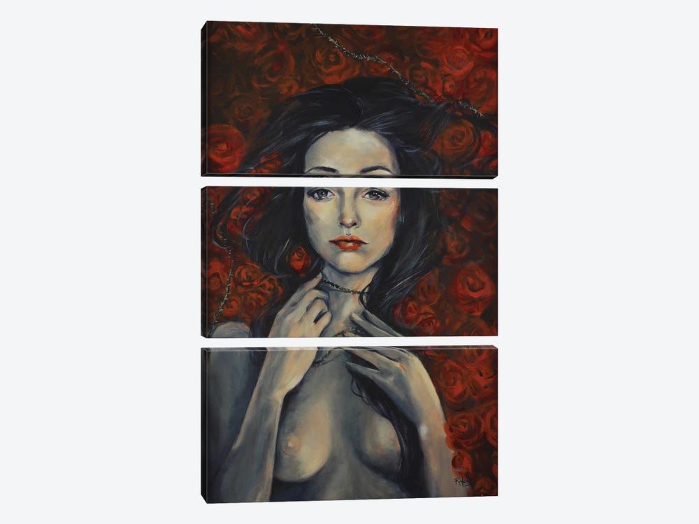 Bed Of Roses by Sara Riches 3-piece Canvas Print