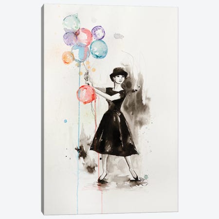 Audrey Hepburn Funny Face Canvas Print #SRI76} by Sara Riches Canvas Wall Art